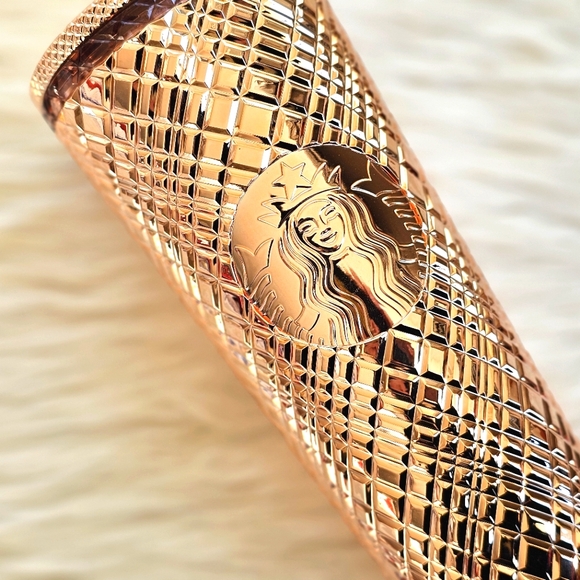 🆕️Rare Starbucks 2023 Studded Rose Gold Jeweled Coffee Tumbler Cup Venti 24oz - Picture 9 of 14